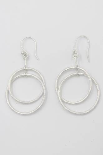Double Ring Earrings Silver (Brass)